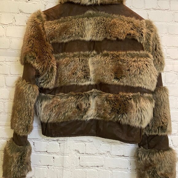 Faux fur, faux suede bomber Jacket - Picture 2 of 7